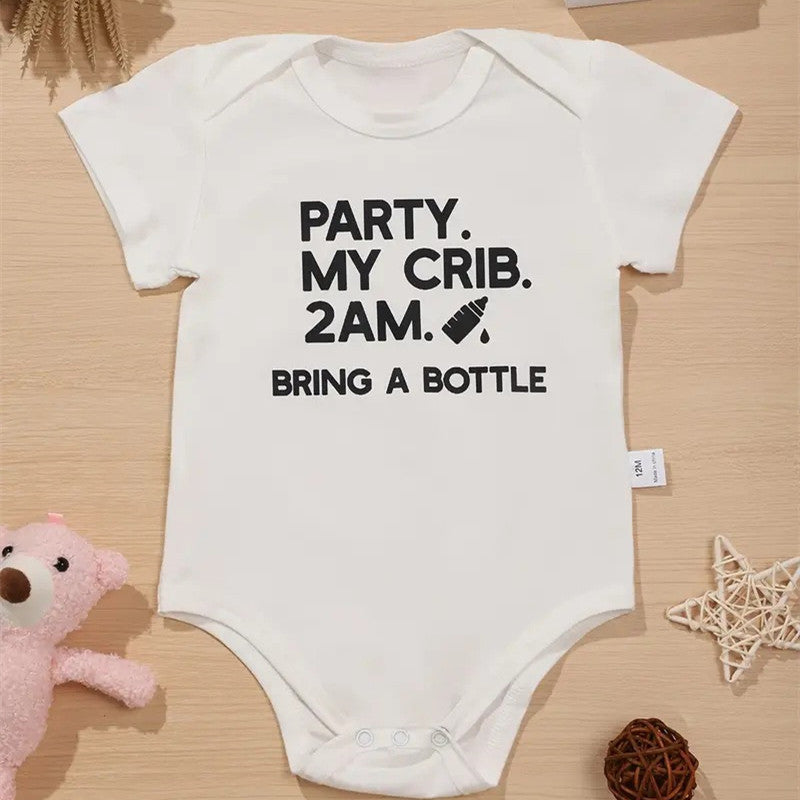 Newborn 0-2 Years Old Baby Breathable Cotton Short Sleeve Romper